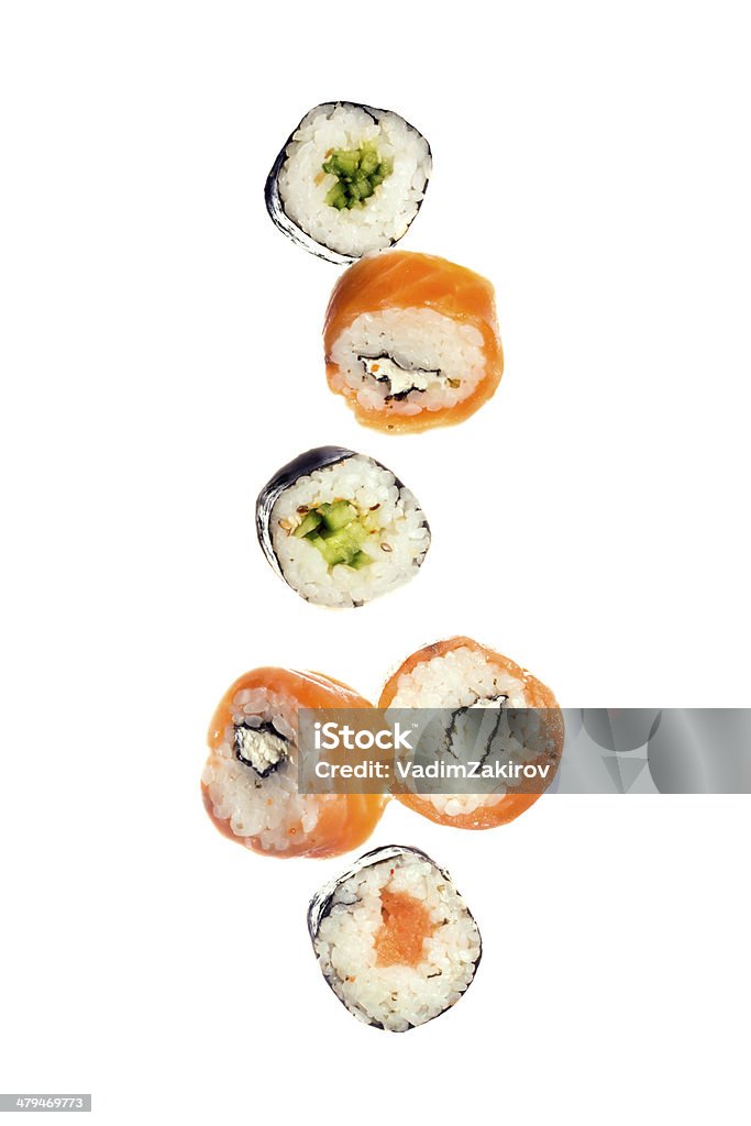 Spadające sushi - Zbiór zdjęć royalty-free (Sushi)