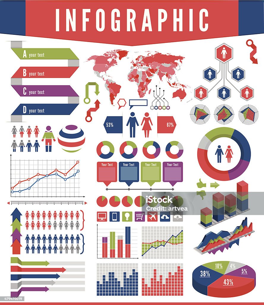 Éléments de l'infographie - clipart vectoriel de Carte libre de droits