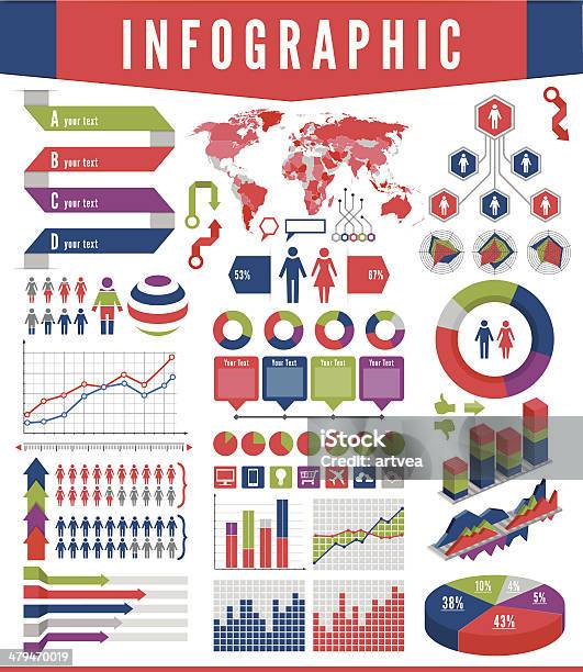 Éléments De Linfographie Vecteurs libres de droits et plus d'images vectorielles de Carte - Carte, Graphisme d'information, Montrer du doigt