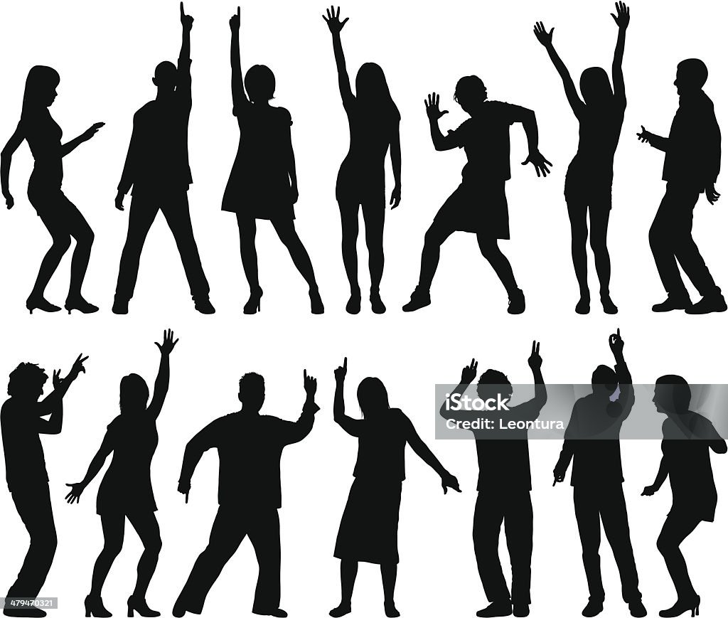 Dancers - clipart vectoriel de Silhouette - Contre-jour libre de droits