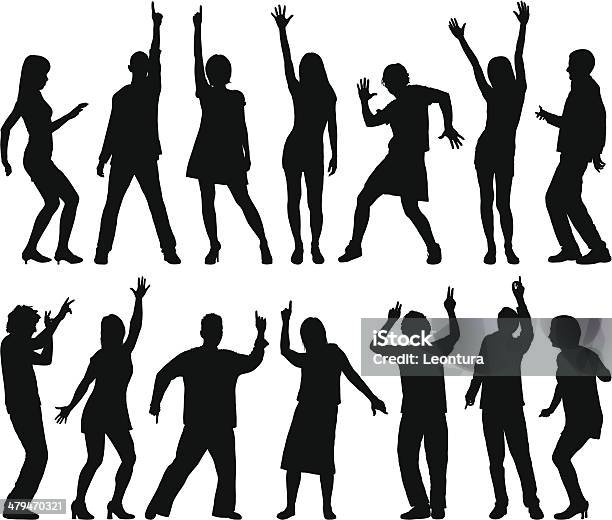 Dancers Vecteurs libres de droits et plus d'images vectorielles de Silhouette - Contre-jour - Silhouette - Contre-jour, Danser, Personne humaine