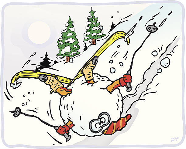 лыжный отдых gone плохие (вектор) — горизонтально - ski insurance stock illustrations
