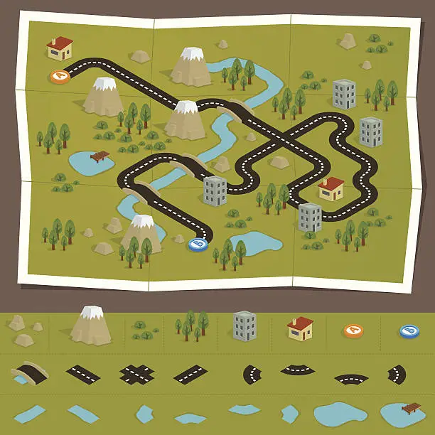 Vector illustration of Build your own road map