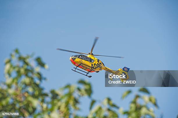 Adac Ambulance Helicoptor Landing Stock Photo - Download Image Now - 2015, Air To Air Shot, Berlin