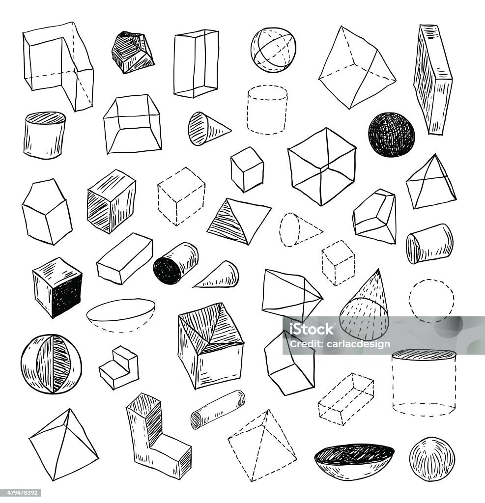 Geometric Figurer Geometric Figure Collection Hand Drawn Illustration Stock Illustration ...