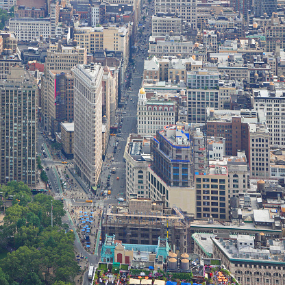 Aerial view of Flatiron district (New York City).
