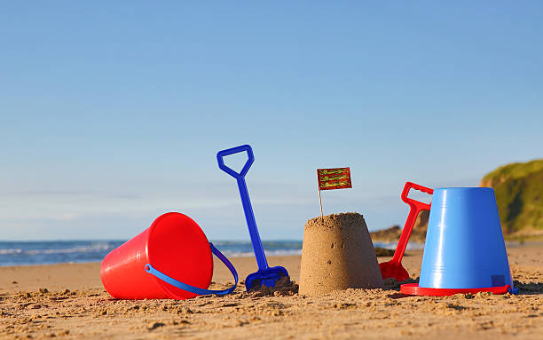 istock Beach, sea, buckets, spades and Welsh Flag 479479176