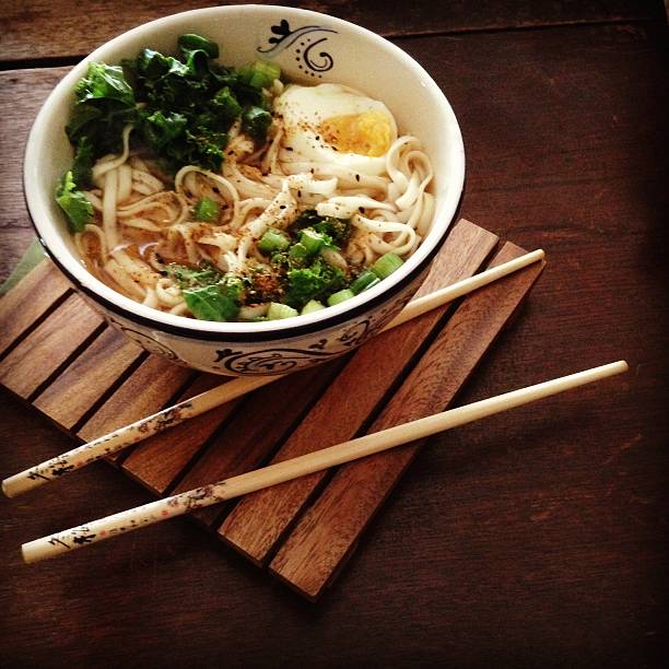 hot udon noodle soup
