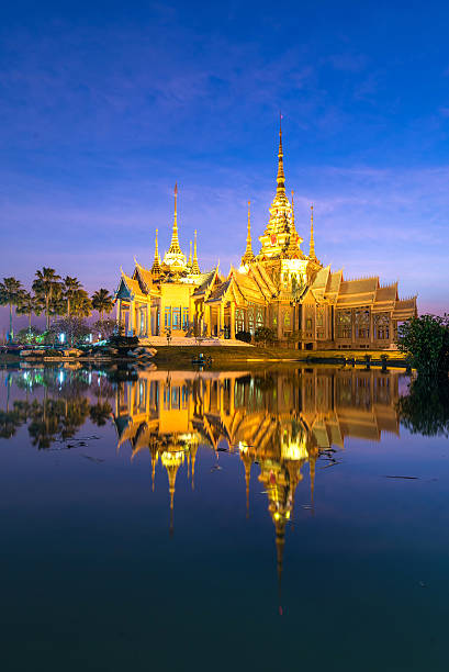 istock beautiful temple in reflection in twilight  , Nakorn ratchasri 479480300