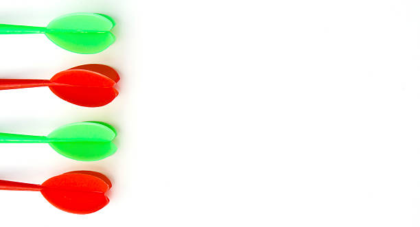 istock Red and green darts isolated on white background 479483865