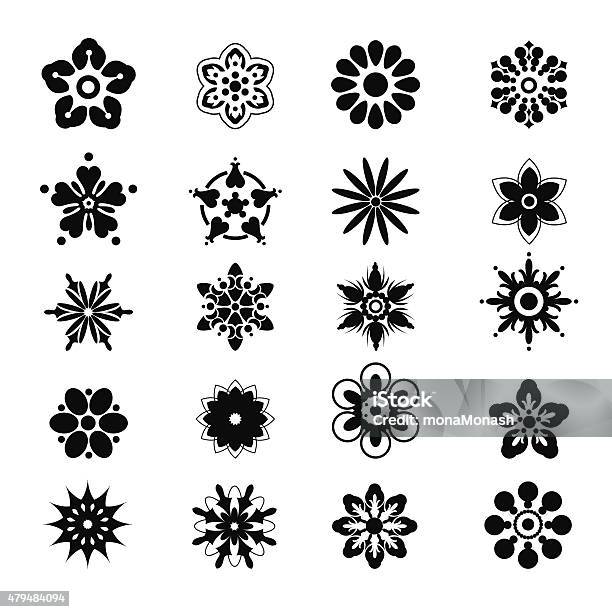 Vector Set With Design Elements For Decoration Flowers Set Stock Illustration - Download Image Now