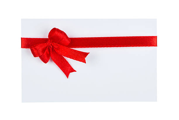 istock Close up of  card with red ribbon bow 479484113