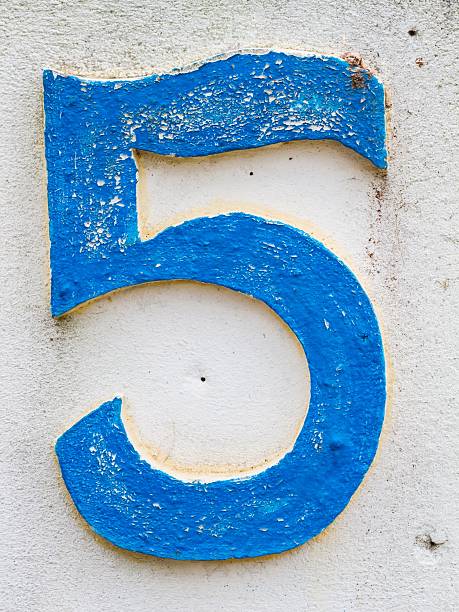 istock blue number 5 from traffic road sign in thailand 479484330