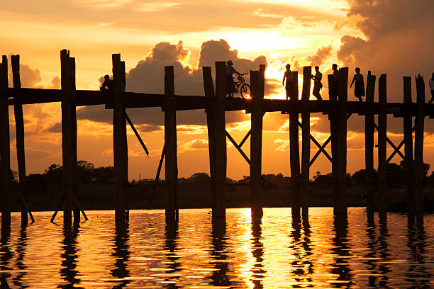 istock Sunset at U Bein Bridge, Myanmar 479484536