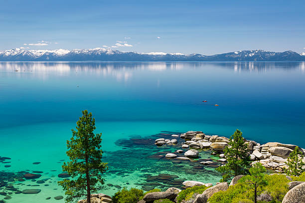 lago tahoe - nevada landscape rock tree imagens e fotografias de stock