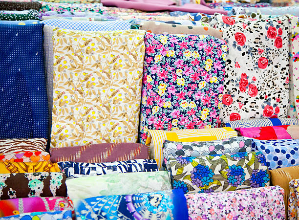 istock Colored textile in a traditional east bazaar, Vietnam 479485593