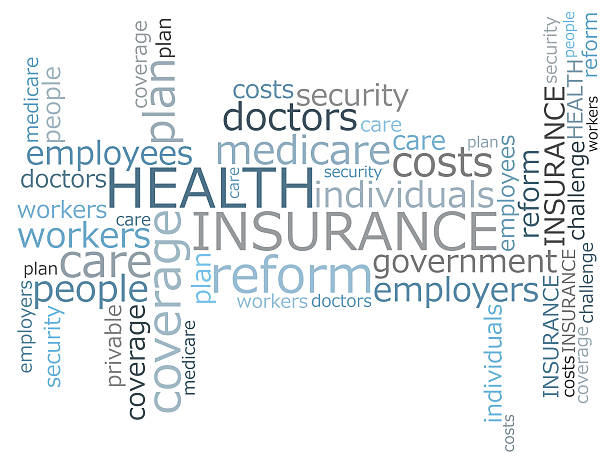 Health insurance word cloud stock photo