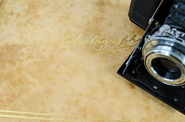 istock Antique Bellows Camera and Leather Album 479487571