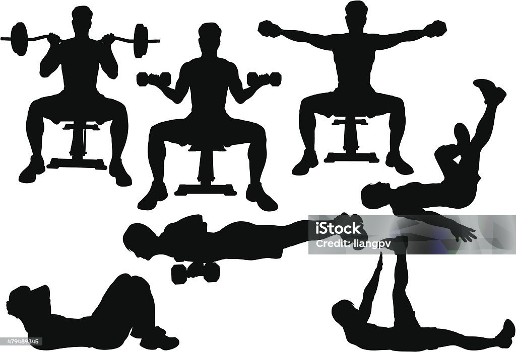 Silhouette d'entraînement - clipart vectoriel de Activité de loisirs libre de droits