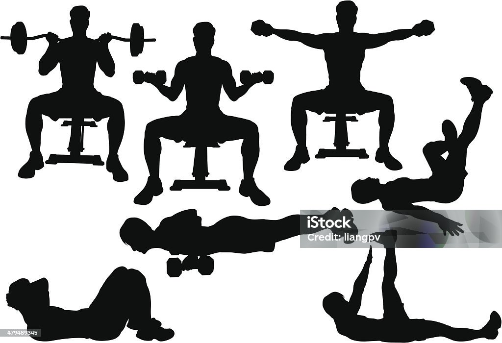 Workout Silhouette Active Lifestyle stock vector