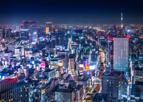 Tokyo Cityscape Over Ginza