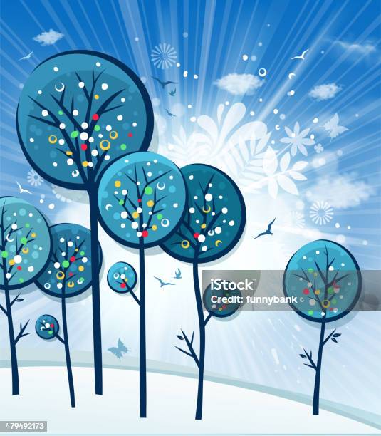 Spring Nature Design Stock Illustration - Download Image Now - Beauty In Nature, Bird, Blank