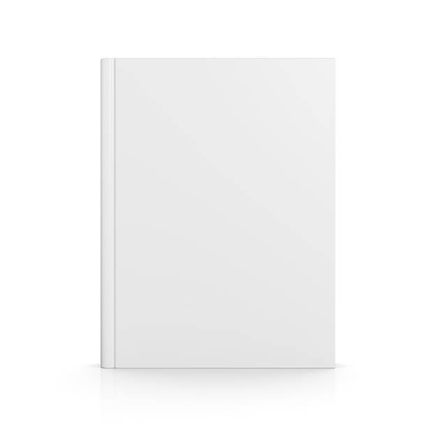 Blank book cover isolated on white Front view of blank book cover standing on white background with shadow paperback photos stock pictures, royalty-free photos & images