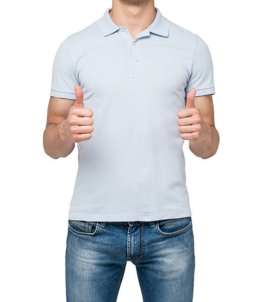 istock man's body in a blue polo thumbs up. 479494254