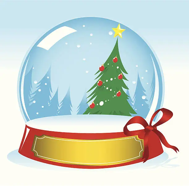 Vector illustration of Christma Tree Snow Globe