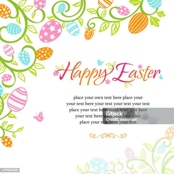 Whimsical Easter Egg Floral Frame Stock Illustration - Download Image Now - Animal Egg, Art And Craft, Beauty