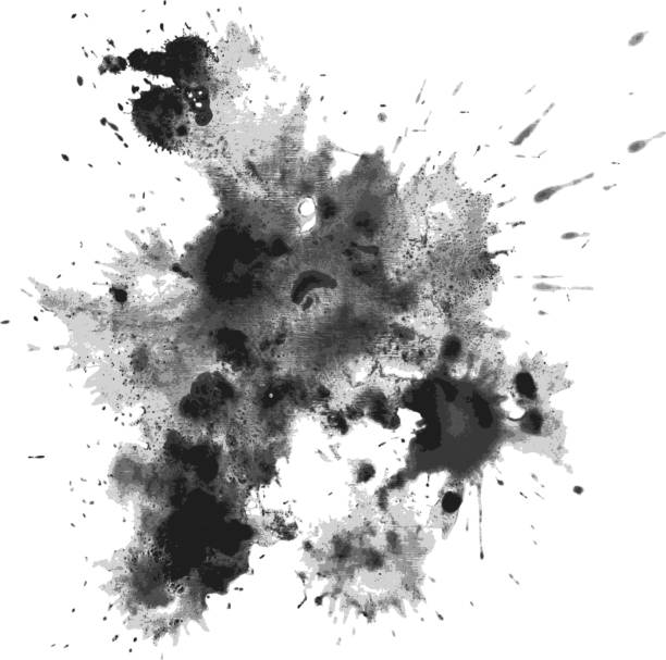 ilustraciones, imágenes clip art, dibujos animados e iconos de stock de blots - blob splattered ink spray