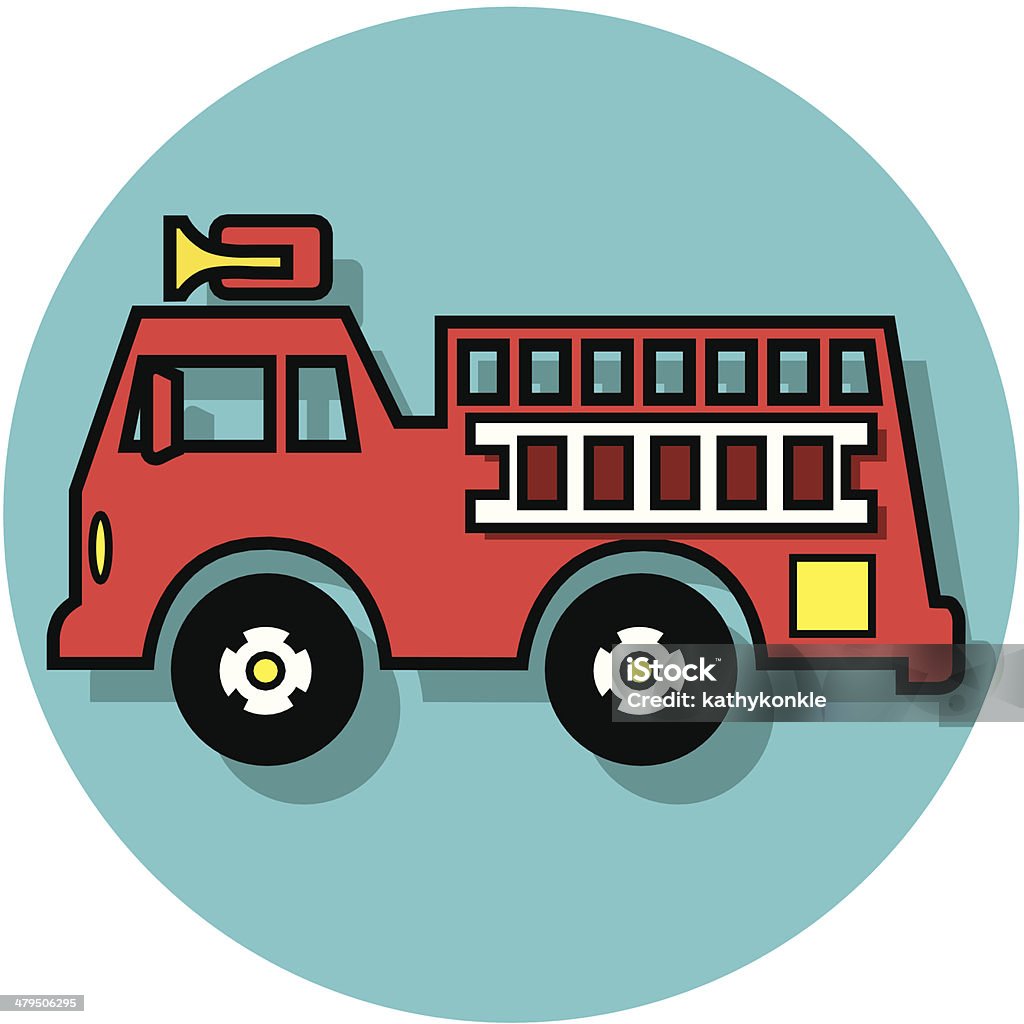 Icona firetruck - arte vettoriale royalty-free di Autopompa