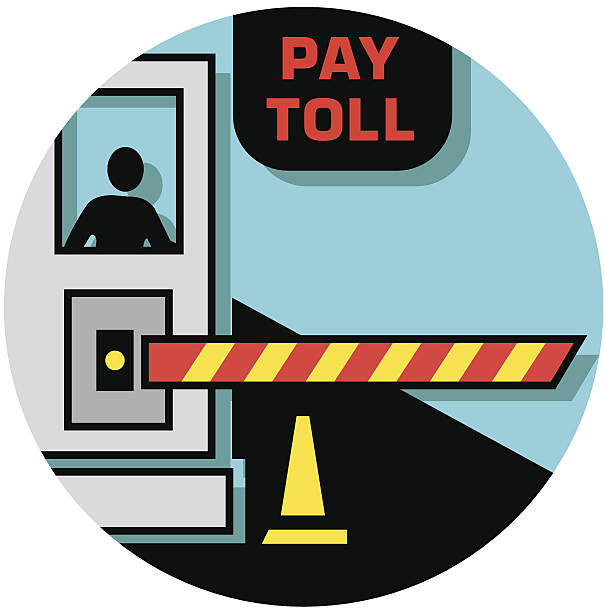 toll booth icon vector art illustration