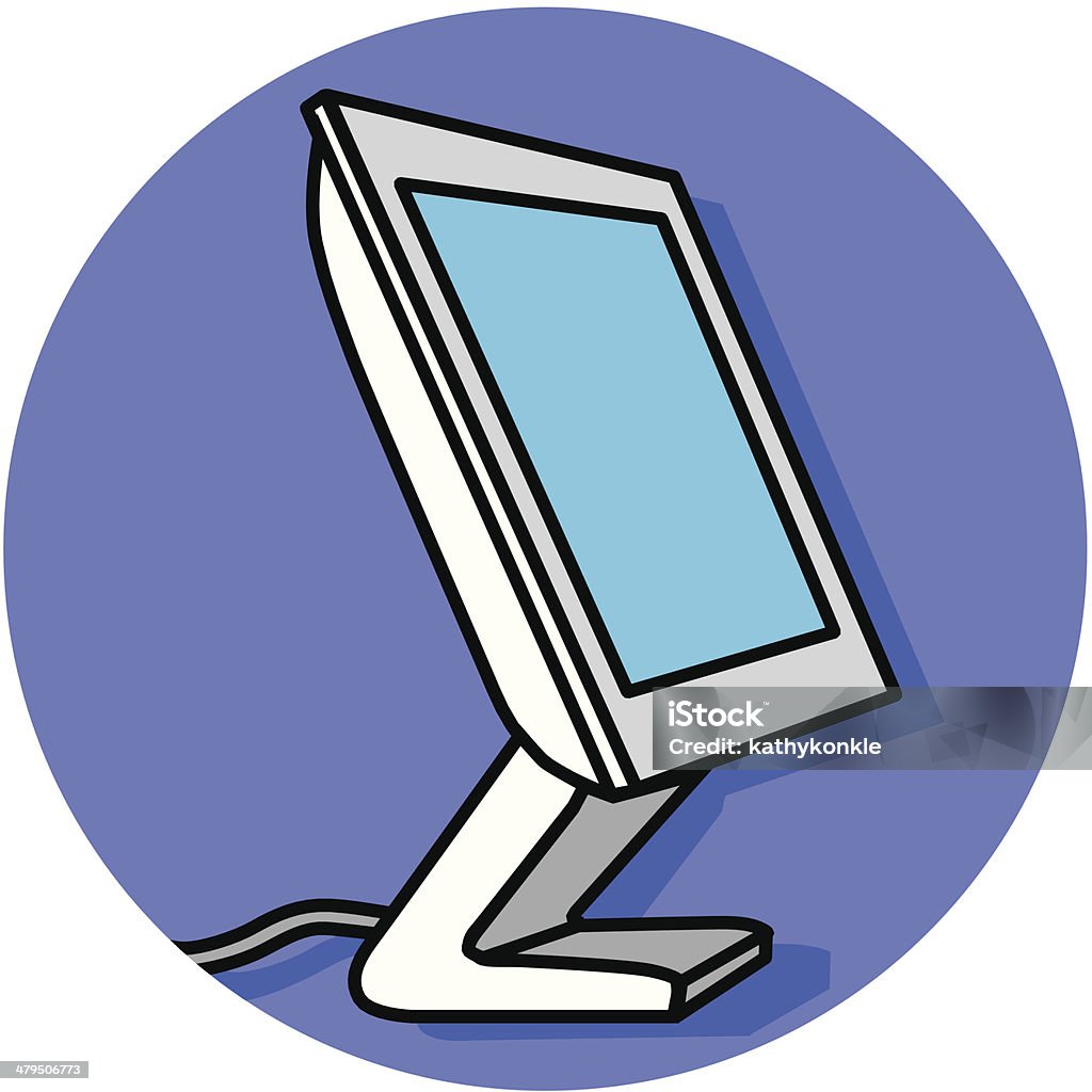 Icono de monitor de pantalla plana - arte vectorial de Clip Art libre de derechos