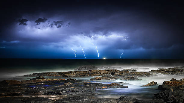 Spectacular Ocean with Storm and Lighting