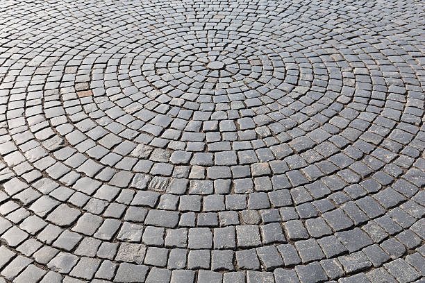 vintage, kamienne ulicy droga pavement tekstura płótna - pedestrian walkway avenue black block zdjęcia i obrazy z banku zdjęć