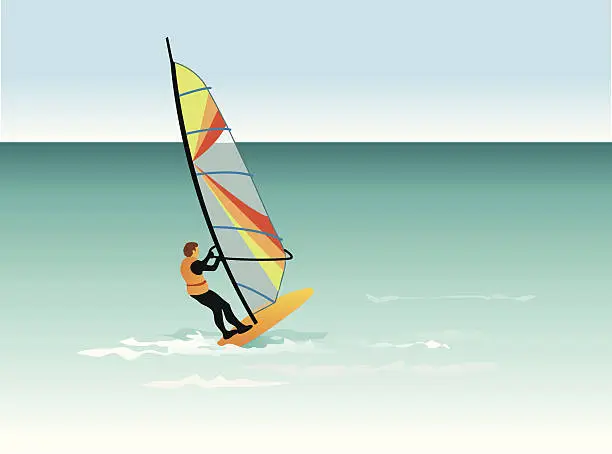 Vector illustration of Windsurfer