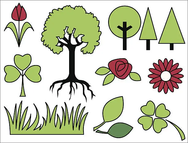 Vector illustration of Nature/garden elements