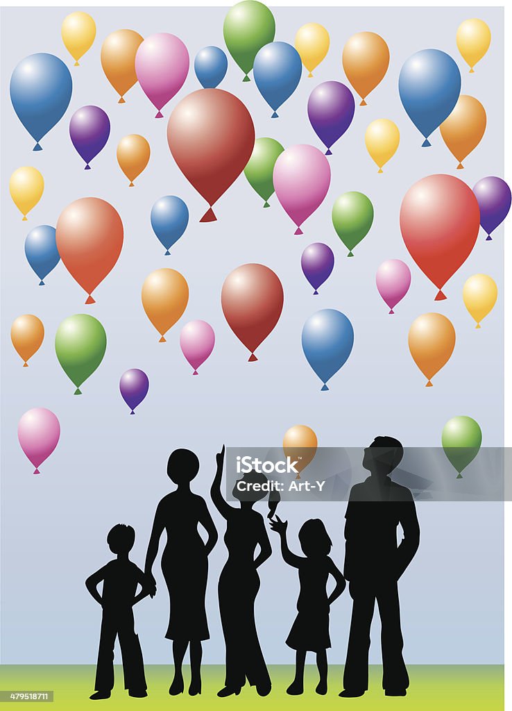 Montgolfières - clipart vectoriel de Adulte libre de droits