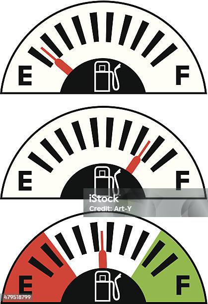 Ilustración de Vacío O Completa y más Vectores Libres de Derechos de Bajo - Posición descriptiva - Bajo - Posición descriptiva, Combustible fósil, Conceptos