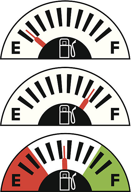 puste lub pełny? - gas gauge full empty stock illustrations