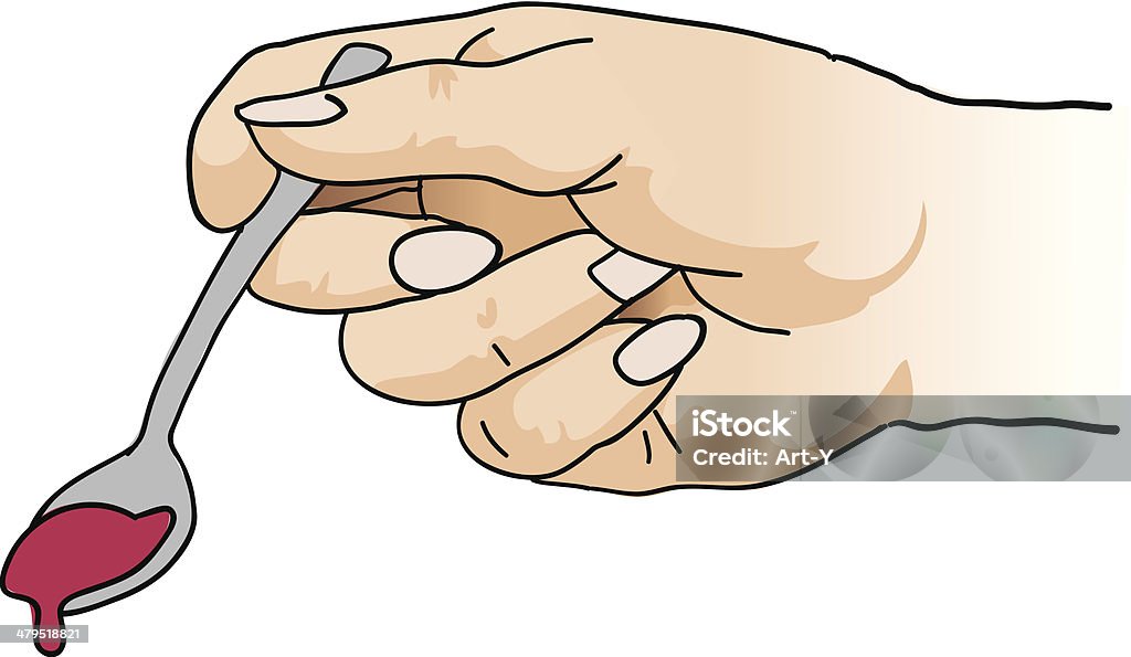 Hand holding a spoon A hand holding a spoon. Spoon stock vector