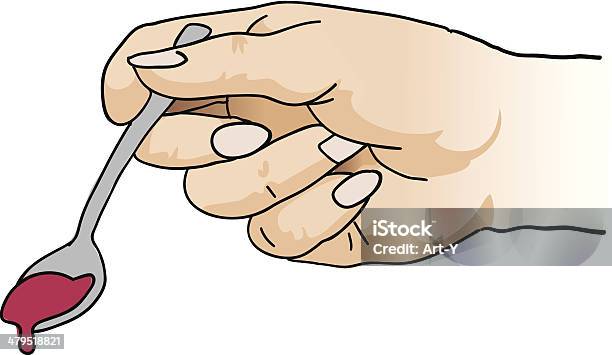 Hand Holding A Spoon Stock Illustration - Download Image Now - Spoon, Tablespoon, Feeding