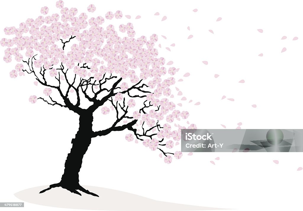 Cerisiers en fleurs - clipart vectoriel de Arbre libre de droits