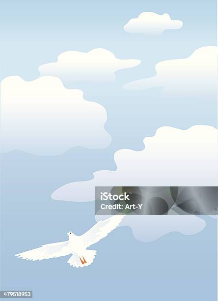 Ilustración de Aire Cielo Azul Nubes y más Vectores Libres de Derechos de Paloma - Ave - Paloma - Ave, Cielo, Volar