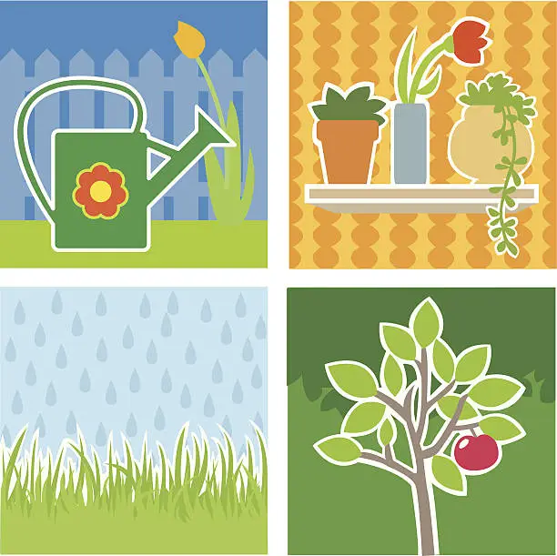 Vector illustration of Illustrations theme - gardening