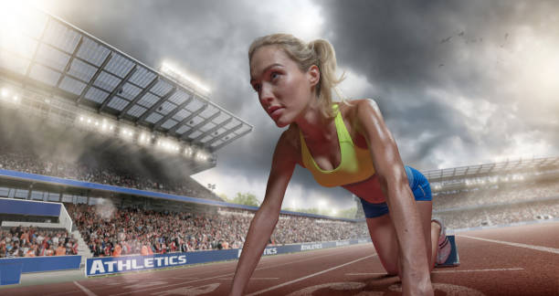 istock Female Athlete Prepares to Race 479519128