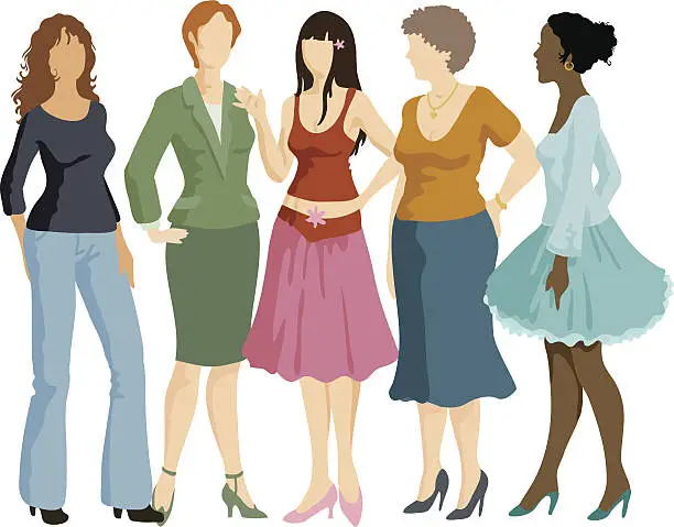 Vector illustration of Group of women