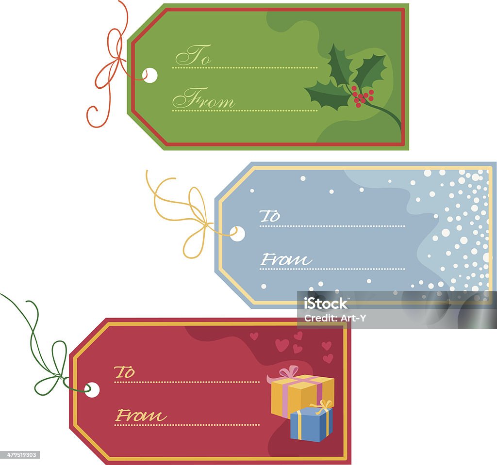 Christmas tags Three christmas gift tags with underlined writing To and From. Each tag on its own layer for easy editing. Gift Tag - Note stock vector