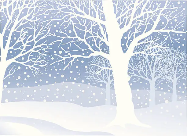 Vector illustration of Peaceful winters day